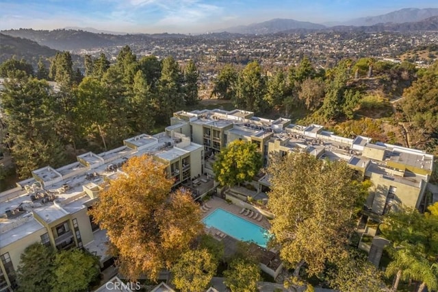 898 Temple Unit 125, Los Angeles, CA 90042 - drone / aerial view of a mountain backdrop and a pool