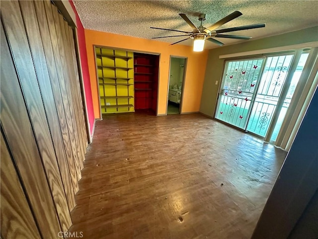 1947 Palm Ave, Monterey Park, CA 91755 - spare room with a textured ceiling, ceiling fan, and wood finished floors