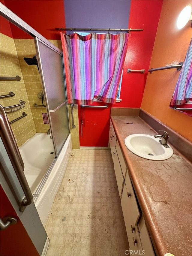 1947 Palm Ave, Monterey Park, CA 91755 - bathroom featuring tile patterned floors, vanity, and combined bath / shower with glass door