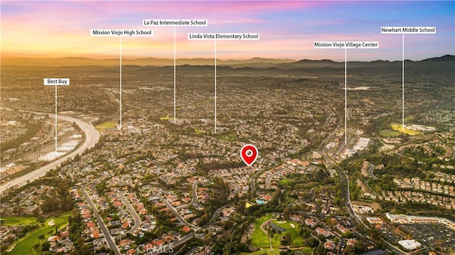 25811 Jamon Ln, Mission Viejo, CA 92691 - aerial view at dusk of a mountain view