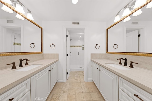25811 Jamon Ln, Mission Viejo, CA 92691 - bathroom featuring a shower stall and two vanities