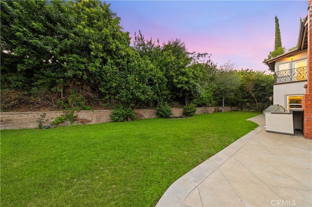 25811 Jamon Ln, Mission Viejo, CA 92691 - view of grassy yard with a patio, a balcony, and area for grilling