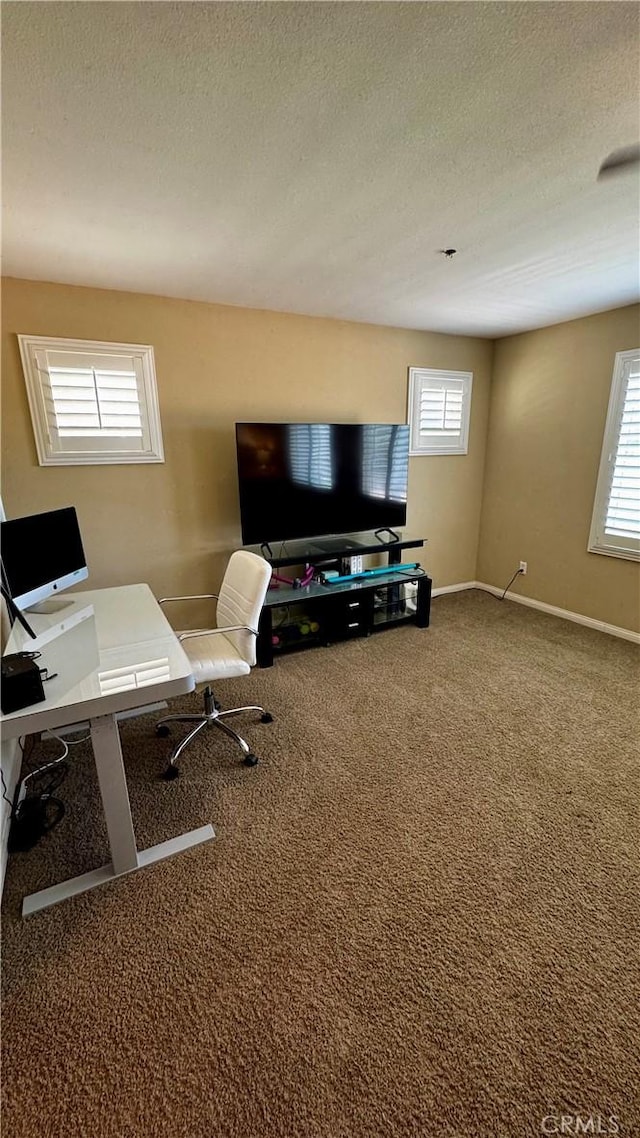 1502 Beacon, Upland, CA 91786 - home office featuring carpet and a textured ceiling