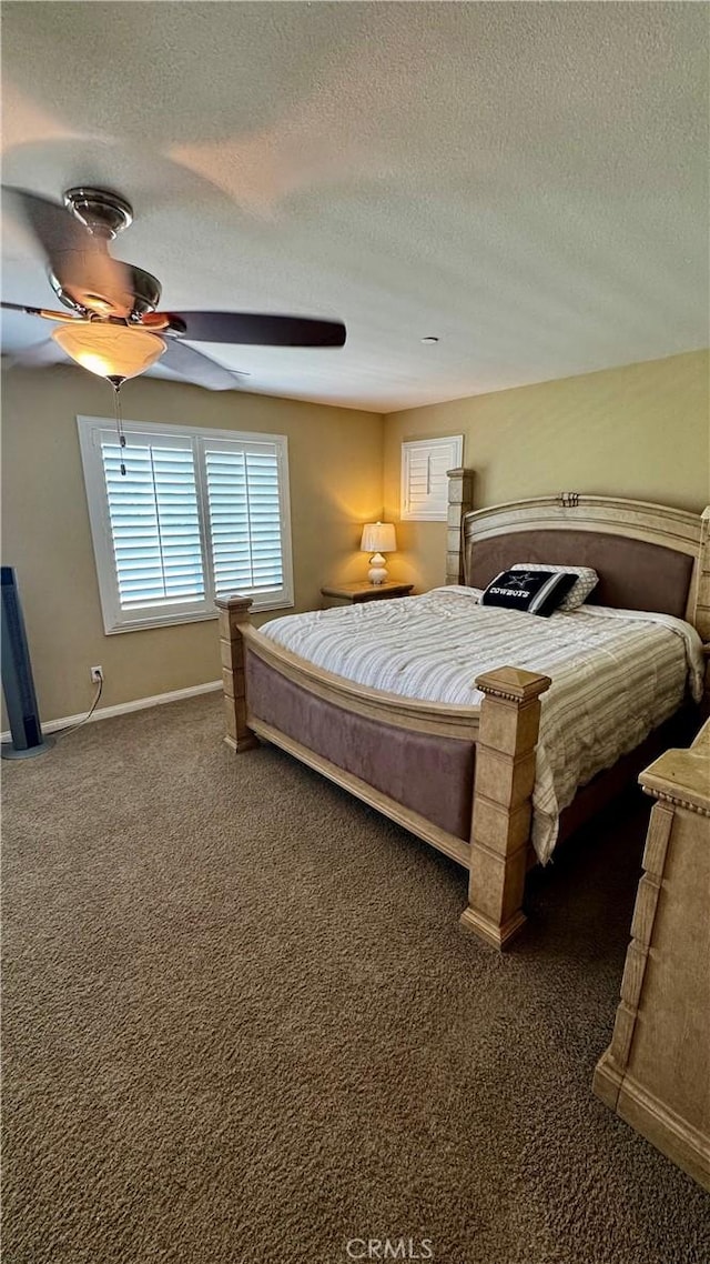 1502 Beacon, Upland, CA 91786 - carpeted bedroom featuring a textured ceiling and a ceiling fan