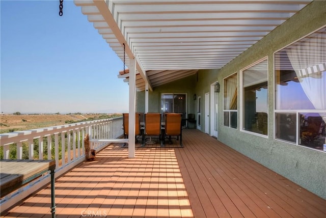 8140 Del Ct, Phelan, CA 92371 - wooden terrace with outdoor dining space
