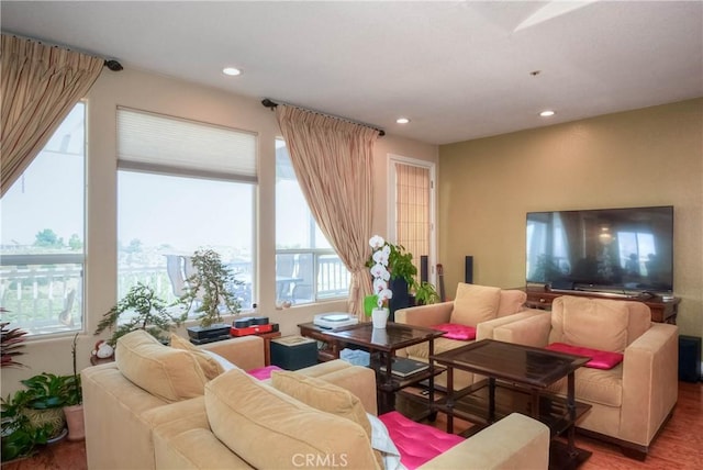 8140 Del Ct, Phelan, CA 92371 - living area with recessed lighting and wood finished floors