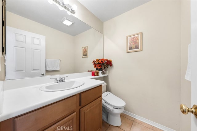 16848 Morning Glory Ct, Chino Hills, CA 91709 - bathroom with toilet, vanity, baseboards, and tile patterned flooring