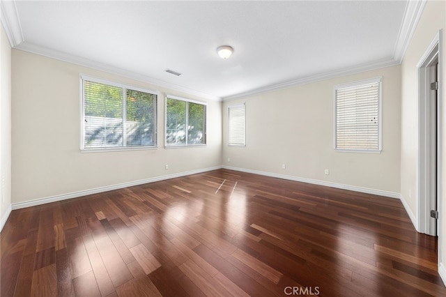 16848 Morning Glory Ct, Chino Hills, CA 91709 - empty room featuring dark wood-type flooring, ornamental molding, and baseboards