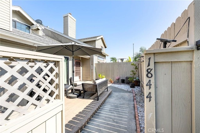 1844 W Falmouth Ave Unit 5, Anaheim, CA 92801 - wooden terrace with an outdoor hangout area