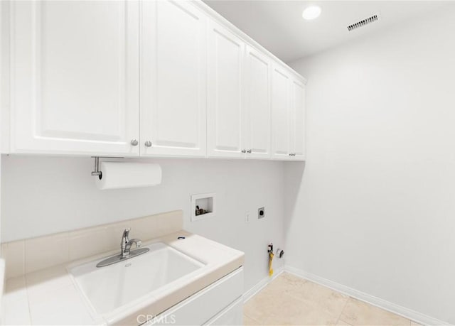 20010 Livorno Ln, Yorba Linda, CA 92886 - washroom featuring hookup for a gas dryer, cabinet space, washer hookup, hookup for an electric dryer, and baseboards