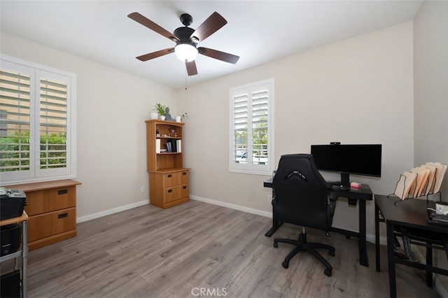 28978 Williston Ct, Temecula, CA 92591 - office with light wood finished floors and ceiling fan