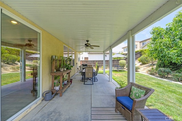 28978 Williston Ct, Temecula, CA 92591 - view of patio with ceiling fan and outdoor dining space