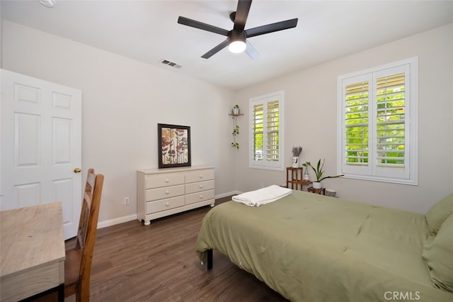 28978 Williston Ct, Temecula, CA 92591 - bedroom with dark wood-type flooring and ceiling fan