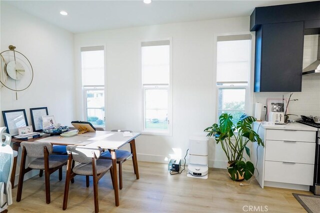 137 Saint Francis St Unit A, San Gabriel, CA 91776 - dining area with healthy amount of natural light, light wood-type flooring, and recessed lighting