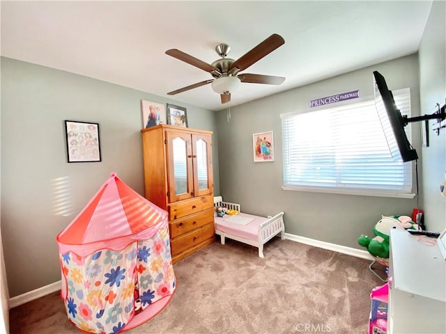 743 N Beechwood Ave, Rialto, CA 92376 - carpeted bedroom featuring baseboards and ceiling fan