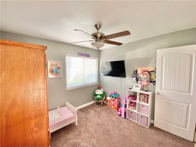 743 N Beechwood Ave, Rialto, CA 92376 - game room with a ceiling fan and carpet