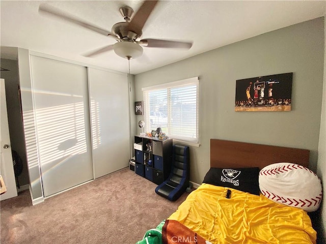 743 N Beechwood Ave, Rialto, CA 92376 - carpeted bedroom with a closet and ceiling fan
