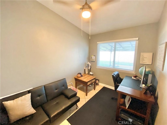 743 N Beechwood Ave, Rialto, CA 92376 - office featuring light tile patterned floors and ceiling fan