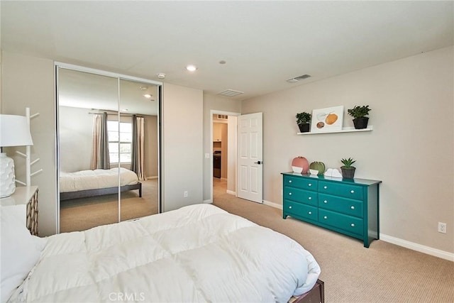 3430 E Foxglove Way, Ontario, CA 91761 - bedroom featuring carpet floors, a closet, baseboards, and recessed lighting