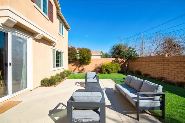 3430 E Foxglove Way, Ontario, CA 91761 - fenced backyard with an outdoor hangout area and a patio