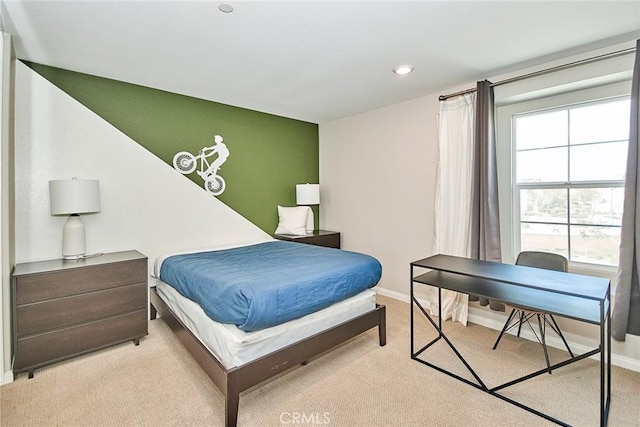 3430 E Foxglove Way, Ontario, CA 91761 - bedroom featuring light colored carpet, a desk, baseboards, and recessed lighting