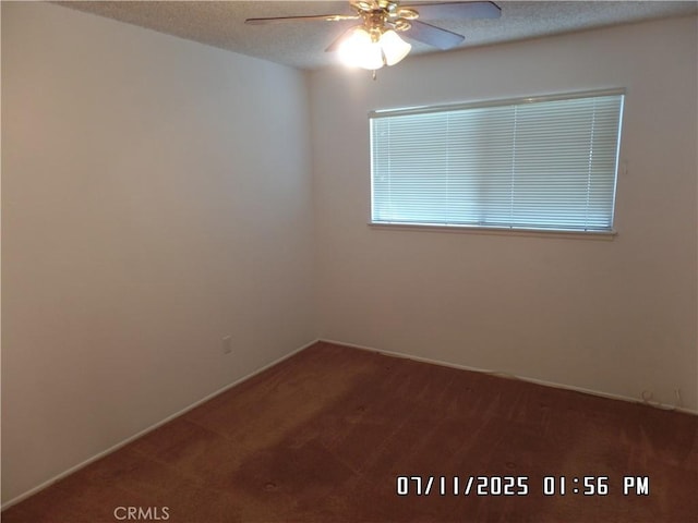 1676 Dumbarton Ave, San Bernardino, CA 92404 - spare room with ceiling fan, carpet flooring, and a textured ceiling