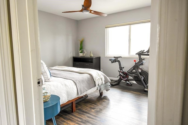 188 Temple Ave Unit 201, Long Beach, CA 90803 - bedroom featuring wood finished floors, ceiling fan, and baseboards