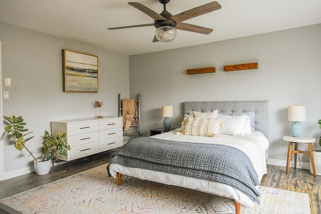 188 Temple Ave Unit 201, Long Beach, CA 90803 - bedroom featuring wood finished floors, baseboards, and a ceiling fan