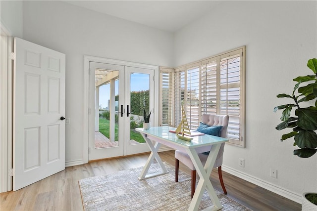 11 Porto Cervo Dr, Dana Point, CA 92629 - office area featuring french doors and wood finished floors