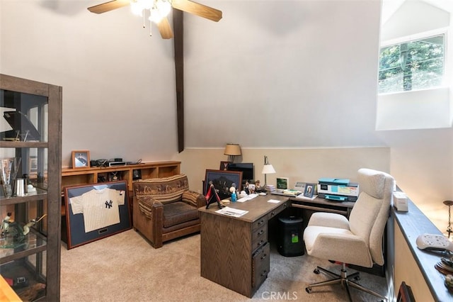 430 Rainier Rd, Lake Arrowhead, CA 92352 - carpeted office space with a ceiling fan