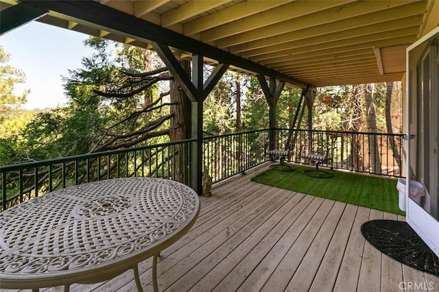 430 Rainier Rd, Lake Arrowhead, CA 92352 - view of wooden deck