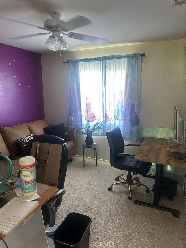 1538 Regents St, Lancaster, CA 93534 - carpeted home office with ceiling fan