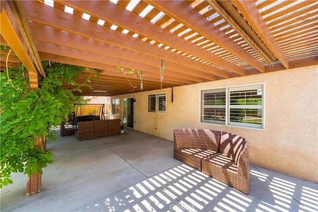 37398 Harrow Ct, Palmdale, CA 93550 - view of patio featuring an outdoor hangout area and a pergola
