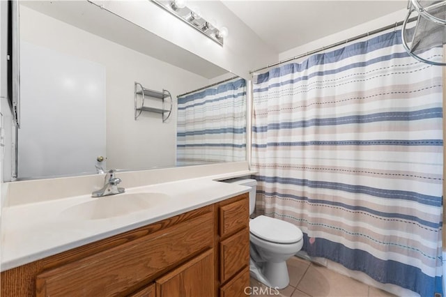 37398 Harrow Ct, Palmdale, CA 93550 - full bath with vanity, tile patterned flooring, and curtained shower