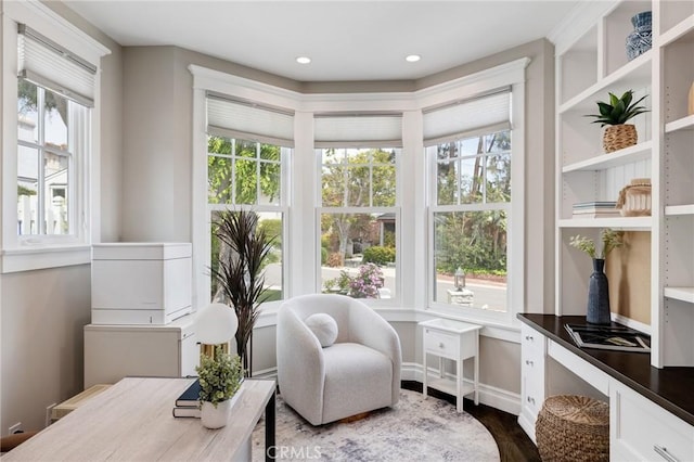 2711 Elm Ave, Manhattan Beach, CA 90266 - living area featuring healthy amount of natural light, dark wood-type flooring, and recessed lighting