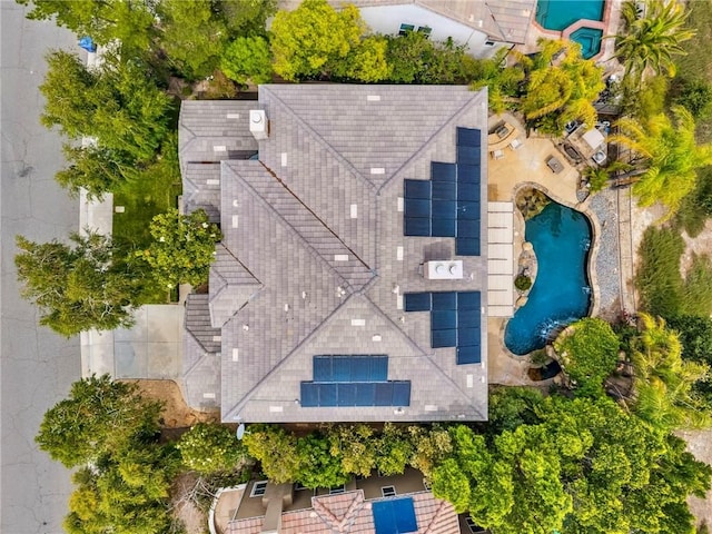 24274 Reyes Adobe Way, Valencia, CA 91354 - view from above of property featuring a pool