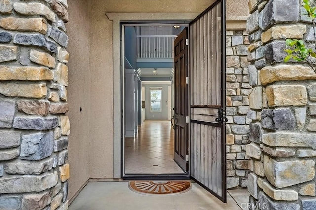 24274 Reyes Adobe Way, Valencia, CA 91354 - entrance to property with stone siding