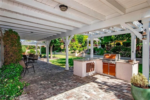 5618 Gardendale Ln, Palmdale, CA 93551 - view of patio with a pergola and outdoor dining area