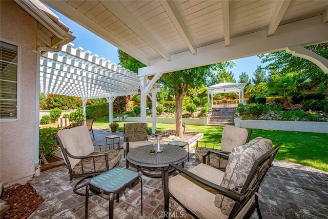 5618 Gardendale Ln, Palmdale, CA 93551 - view of patio with a pergola and outdoor lounge area