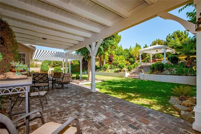 5618 Gardendale Ln, Palmdale, CA 93551 - view of patio / terrace featuring a pergola, outdoor dining area, and a gazebo