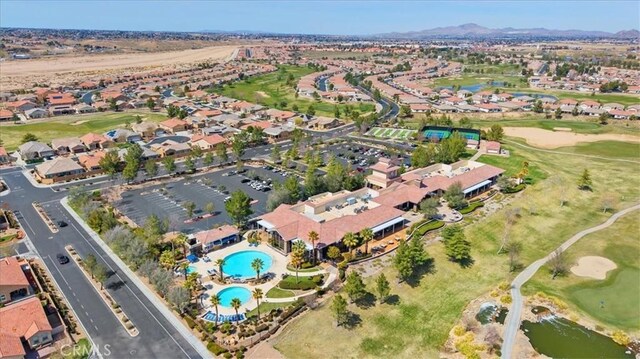 19484 Vermillion Ln, Apple Valley, CA 92308 - view of property location featuring a local golf course, a pool, mountains, and nearby suburban area