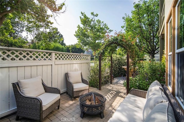 1 Evergreen Rd, Ladera Ranch, CA 92694 - fenced backyard featuring a patio and an outdoor fire pit