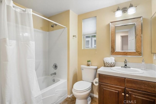 1 Evergreen Rd, Ladera Ranch, CA 92694 - bathroom featuring shower / tub combo, vanity, toilet, and tile patterned floors