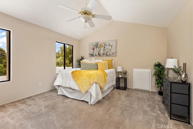 650 Bull Frog Cir, Walnut, CA 91789 - bedroom with vaulted ceiling, carpet, and ceiling fan