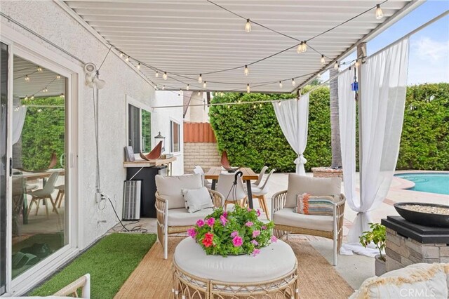 20028 Strathern St, Winnetka, CA 91306 - view of patio featuring an outdoor pool