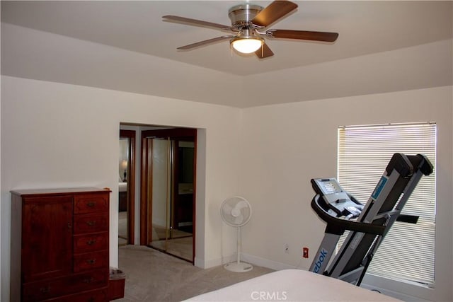 1301 Charterten Ave, Bakersfield, CA 93307 - bedroom with carpet flooring, baseboards, and ceiling fan