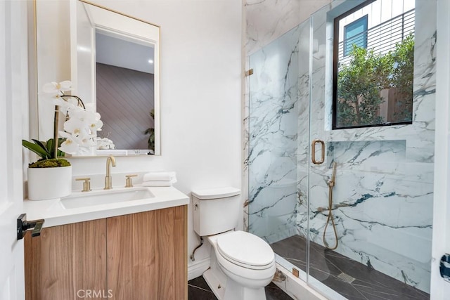 11835 Kling St, Valley Village, CA 91607 - full bath with a marble finish shower, toilet, and vanity