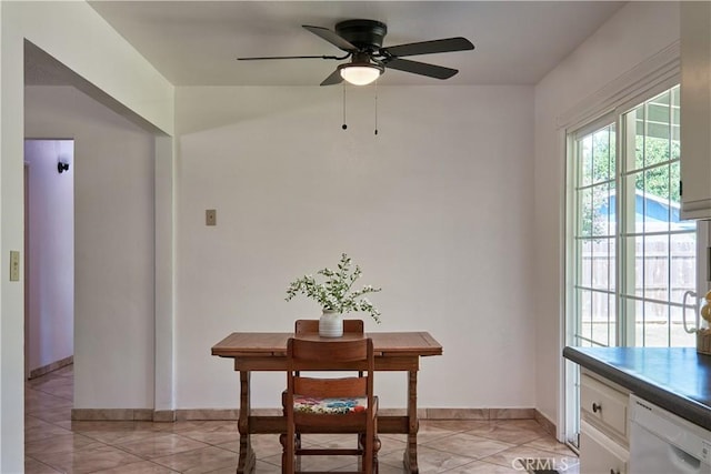 512 Maple St, Willows, CA 95988 - dining area featuring baseboards and ceiling fan