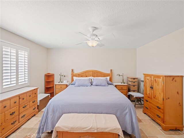 13044 Smith Rd, Phelan, CA 92371 - bedroom with ceiling fan and a textured ceiling