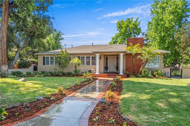 536 W Palm Dr, Arcadia, CA 91007 - ranch-style house featuring stucco siding and a chimney